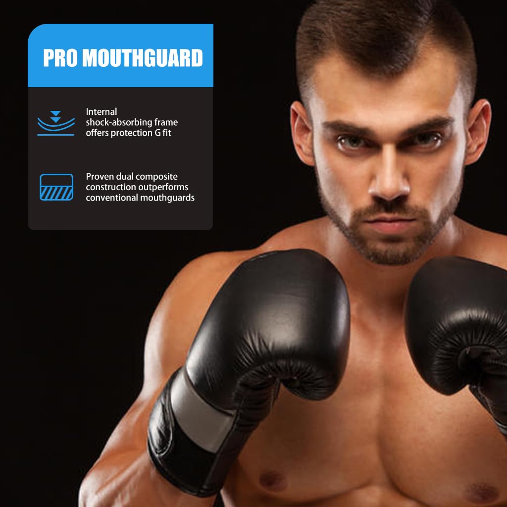 Proberos Sports Mouth Guard, Mouthguard Teeth Guard High-density Moulded Mouthguard, Professional Sports Mouthguards for Boxing, Football, MMA, and More. Teeth Protect Sports Accessories (Black)