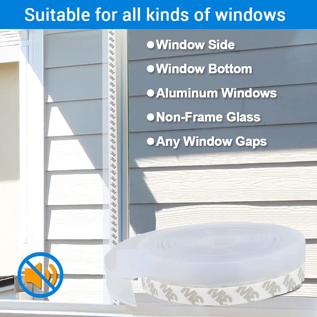 HASTHIP 1 Roll 10M Window Seal Strip, Window Weather Stripping, 35MM Door Weatherstrip, Door Seal Strips, Weather Stripping for Doors and Windows (Transparent)