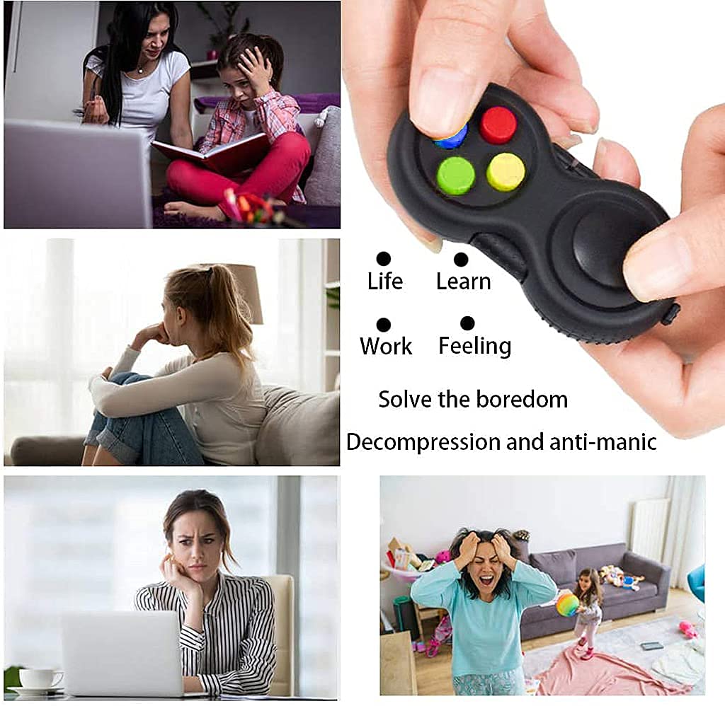 PATPAT Fidget Pad with 8-Fidget Functions 2nd Generation Fidget Toy Controller Stress Reducer Hand Shank Fidget Cube Perfect for Release and Anxiety Stress Relief Pop it Fidget Toys for Kids