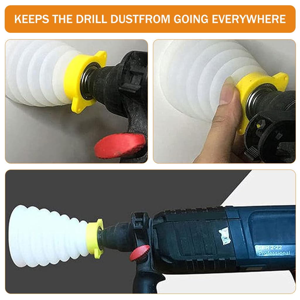 Serplex Hole Saw Dust Bowl for 16cm/6.2'' Drill, Flexible Drill Dust Collector Drill Bit Cover Silicone Hole Saw Attachment Universal Drill Dust Catcher Dust Collector Chips Collector for Hole Saw