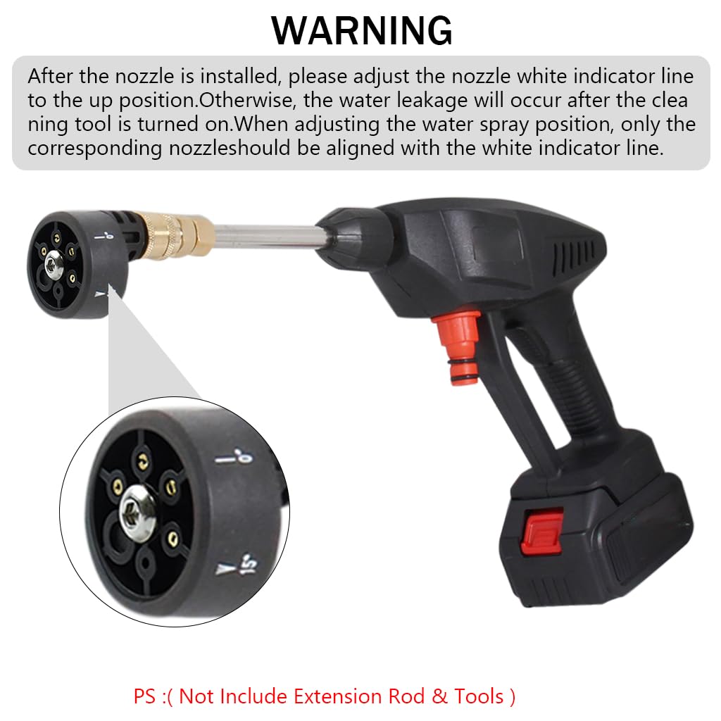 HASTHIP Car Washer Nozzle - Rotationally Adjustable Washer Nozzle - 6 Modes Multifunctional - ABS Material High-Pressure Car Washer Machine - Universal Car Washer Nozzle for Cleaners