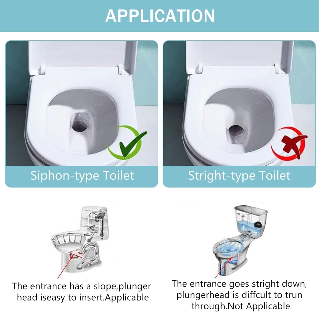 HASTHIP Flexible Toilet Plunger, Flexible Rubber Head Stainless Steel Handle, Toilet Dredge Tool, Bendable Toilet Plunger for Toilets and Squat Toilets