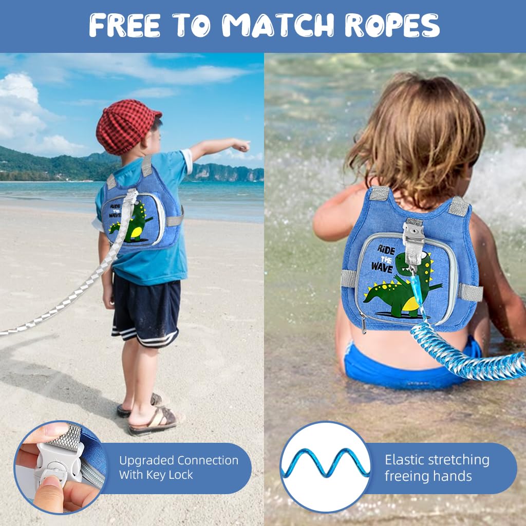 SNOWIE SOFT Toddler Leash and Harness Cartoon Backpack Style Toddlers Safety Harness with Anti Lost Wrist Link & Reflective Leash Outdoor Strolling Toddler Harness Baby Walking Support Harness