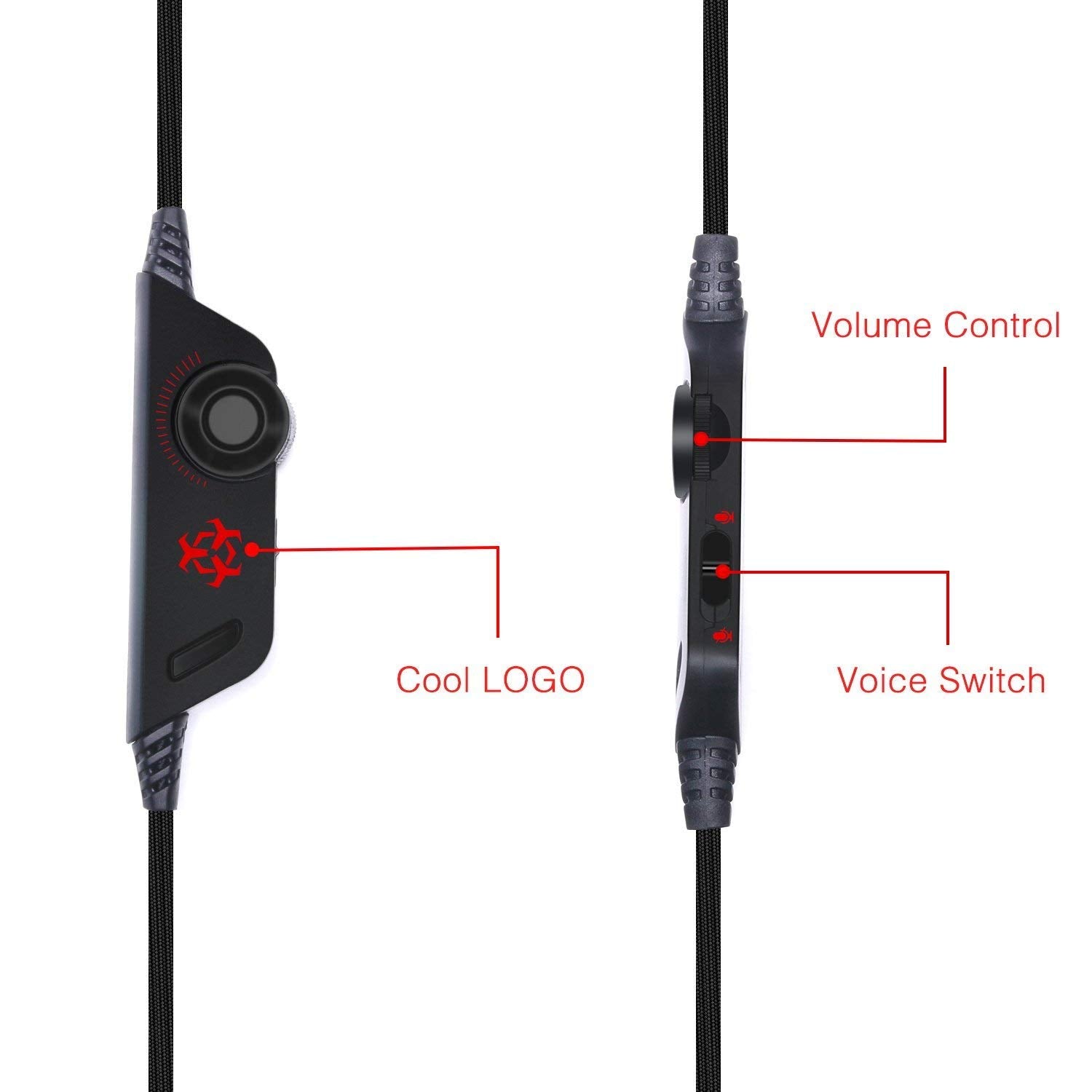 ZORBES Gaming Headset with Mic LED Light Over-Ear Surround Sound Noise Cancelling & Volume Control for PC,Xbox One,Laptop,Tablet,Nintendo Switch,Mobile -Red