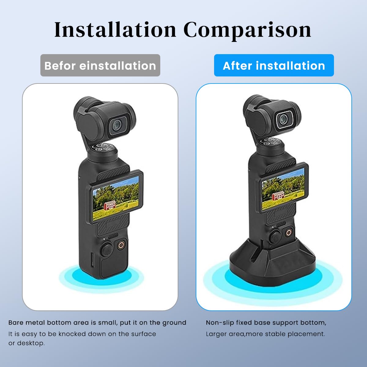 ZORBES Stand Base for DJI OSMO Pocket 3 Anti-Slip Bottom Stand Base for DJI OSMO Pocket 3 Accessory Mount Desk Holder for DJI OSMO Pocket 3