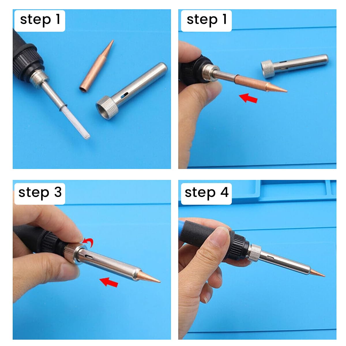 Serplex 10Pcs Soldering Iron Tips Kit with Retaining Sleeve Universal Soldering Iron Tips for Hakko Soldering Station Tool 900M 936 60W /80W Welding Head Solder Tips Replacement Accessories Tools