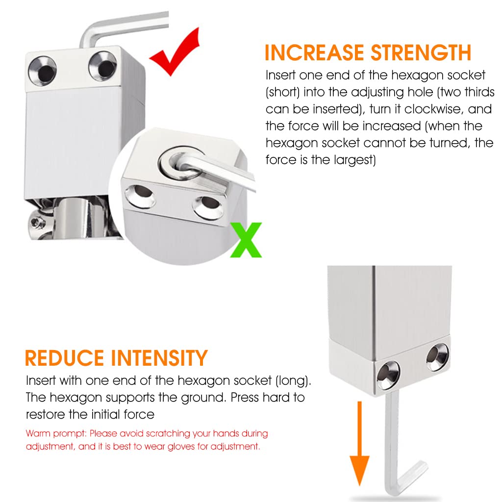 HASTHIP Door Closer, Zinc Alloy Automatic Safety Spring Door Closer, Adjustable Closing Door Hinge, Quiet Door Closer for Wooden Door, Metal Door, Security Door, Weight Up to 30 Kgs (Silver)