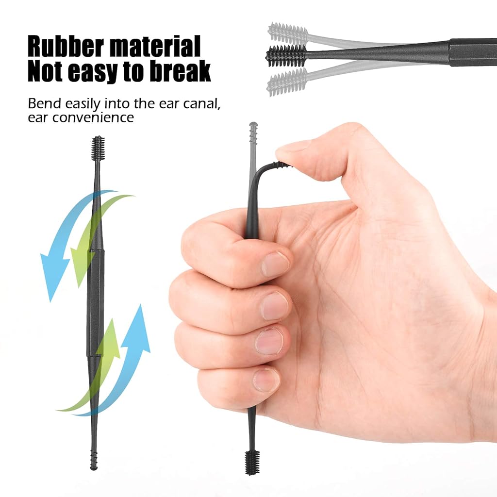MAYCREATE 10PCS Ear Wax Cleaner Stainless Steel Ear Wax Remover Tool Kit Grade Stainless Steel Ear Pick Tools for Adults and Kids Ears Cleaning(Batteries Included)