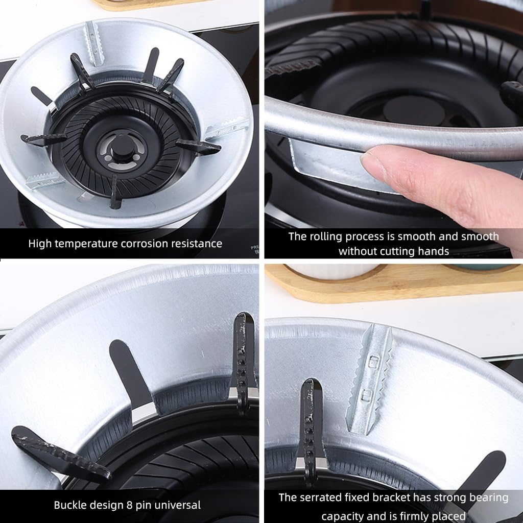 HASTHIP 2pcs Gas Stove Part Stove Burner Ring Pot Holder Windproof Gas Stove Galvanized Burner Ring Energy-Saving Gas Stove Flame Gather Ring Universal 8-grates Combustion Ring for Gas Stove