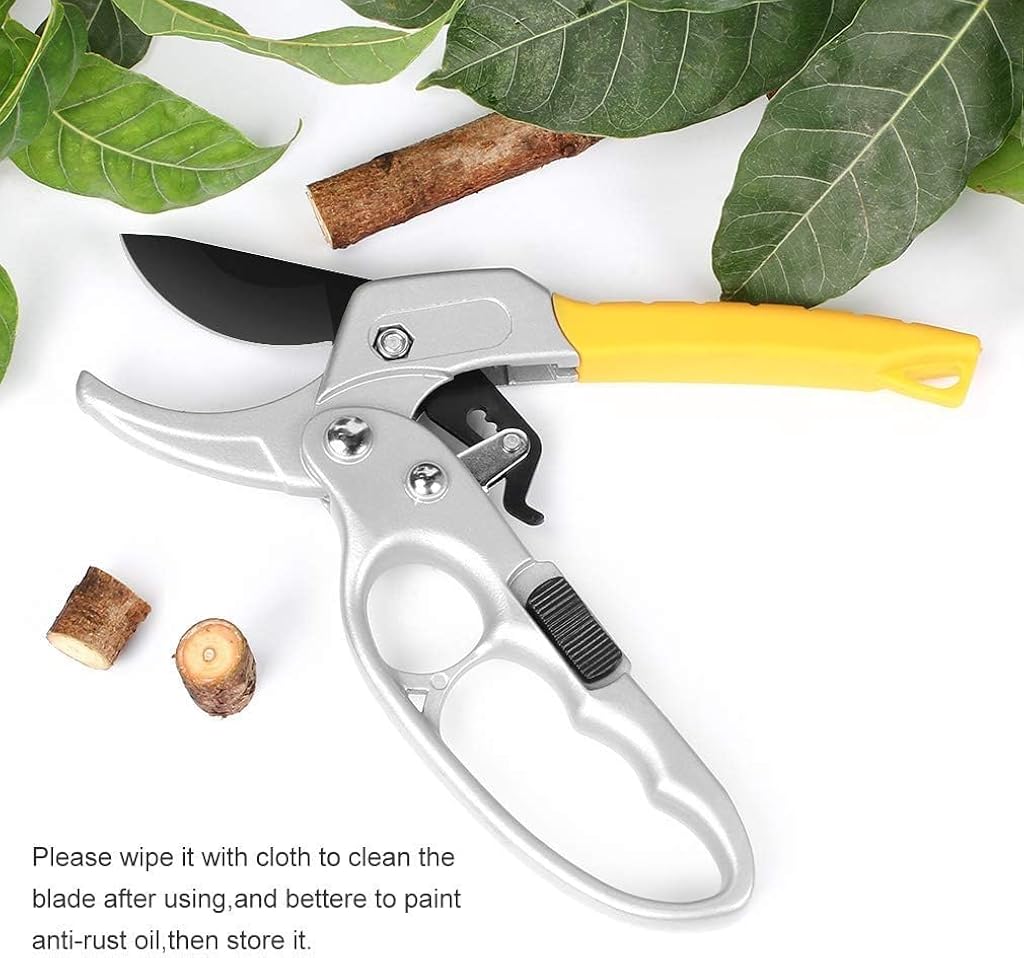 HASTHIP Gardening Scissor Stainless Steel Garden Snip with Safety Lock Garden Shears Sharp Cutter Pruners Scissor for Lawn, Garden & Potted Plants (A)