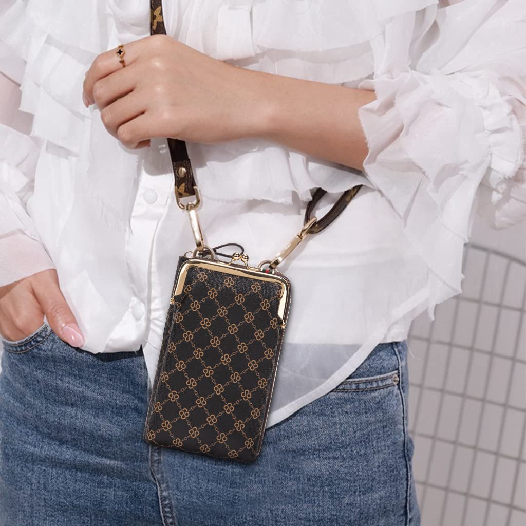 PALAY Crossbody Phone Bag for Women Stylish PU Leather Mobile Cell Phone Holder Pocket Purse Wallet Bag Pouch with Zipper Sling Bag Mini Shoulder Bags