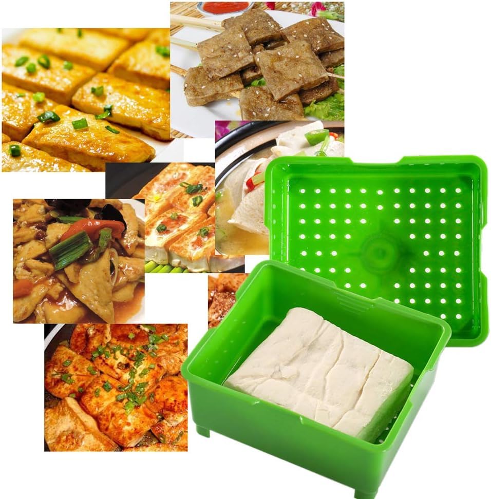 HASTHIP Tofu Press Drainer Water Remover Food Grade Tofu Making Tools Homemade Tofu Tools Quick Excessive Water Removal Easy Tofu Drainer Press for Tofu Within 4.5x3.78x1.77 inch, Dish Washer Safe