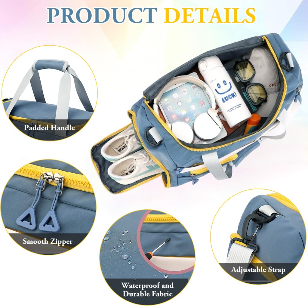 PALAY Gym Bag Fashion Gym Bag with Shoe Compartment Lightweight Duffle Bag Shoulder Bag Travel Bag Multifunctional Gym Bag Waterproof Day Pack Shoulder Bag Gym Bag with Adjustable Shoulder Strap