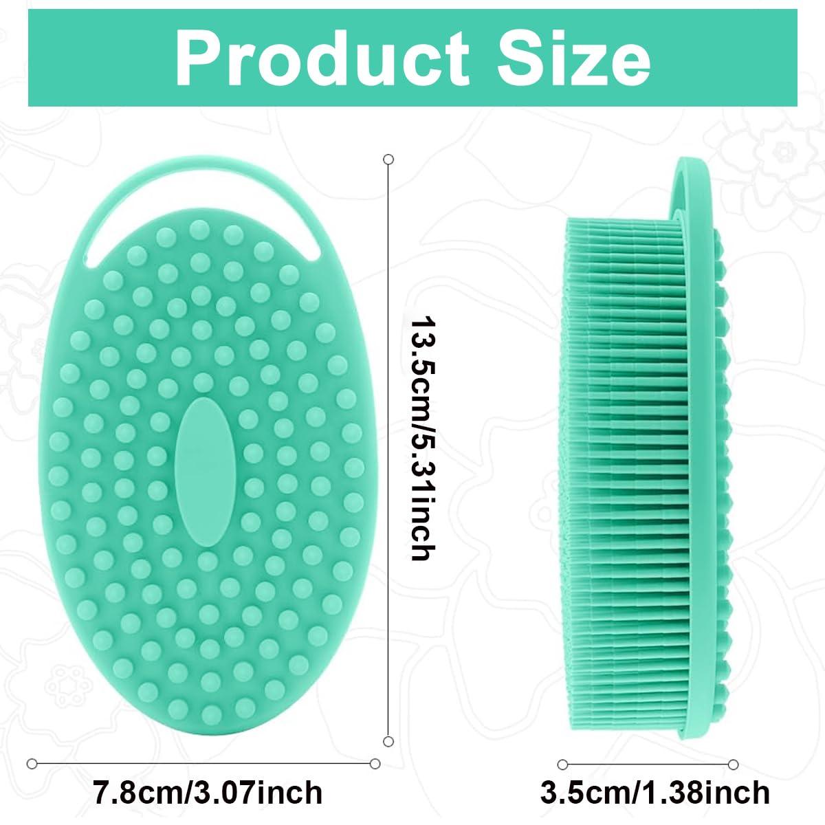 MAYCREATE Exfoliating Silicone Body Scrubber, Soft Exfoliating Body Bath Shower Scrubber Loofah Brush for Sensitive Kids Women Men All Kinds of Skin, Green