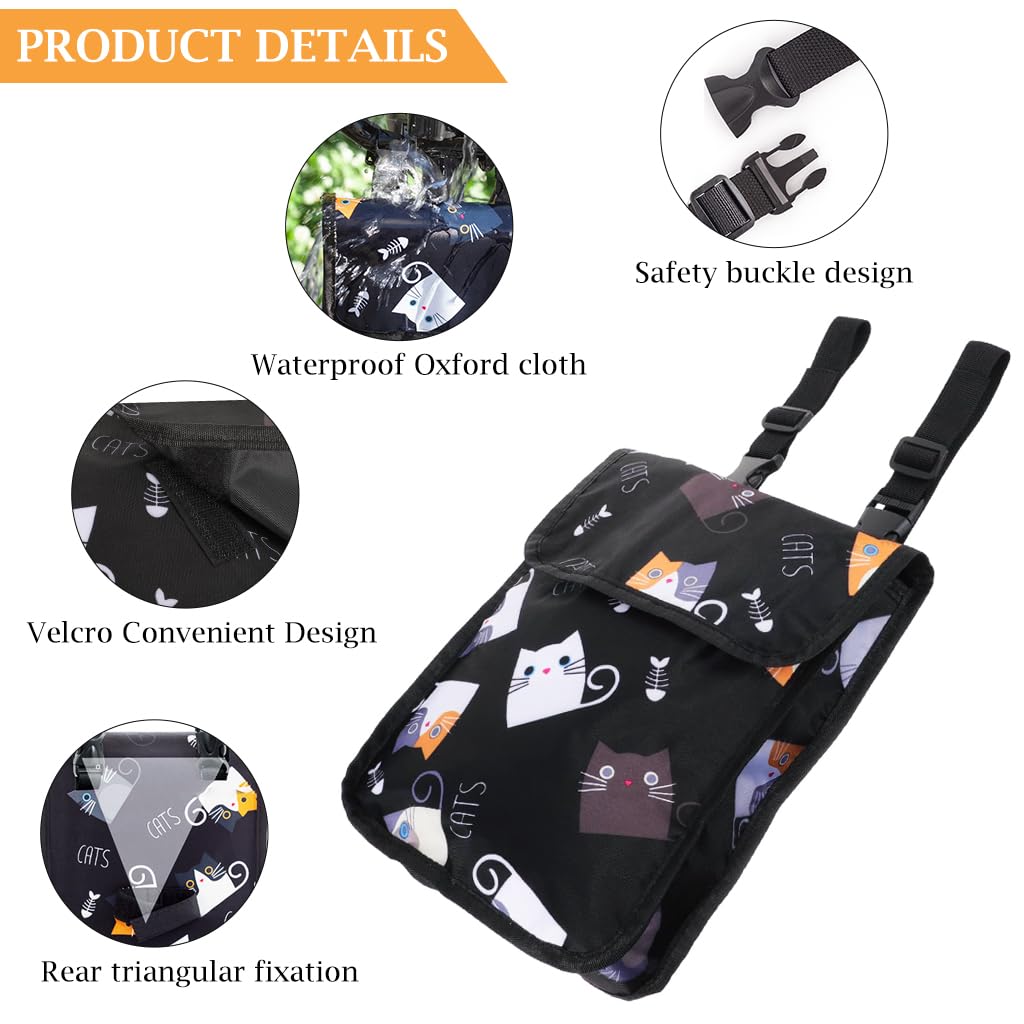 Proberos Handlebar Bag Scooter Bag Waterproof Oxford Cloth Bag Stroller Hanging Bag with Adjustable Quick Release Buckle Fashion Print Accessory Bag for Bike, Scooter, Stroller, 21x28cm