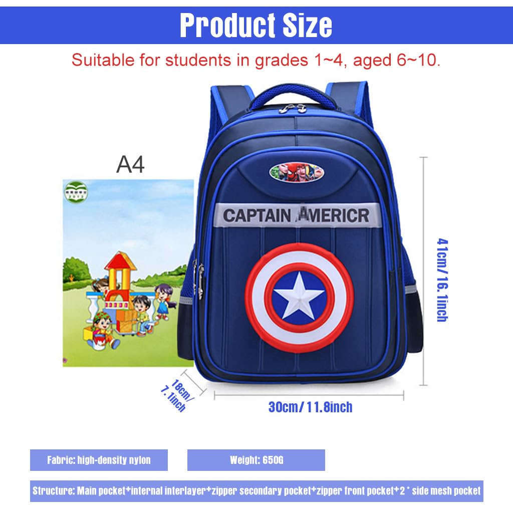PALAY School Backpack for Boys Girls Travel Backpack on Wheel Boys School Backpack with 6 Wheel, Detachable Wheel Stand with Puller New School Bag for Primary Gift School Backpack