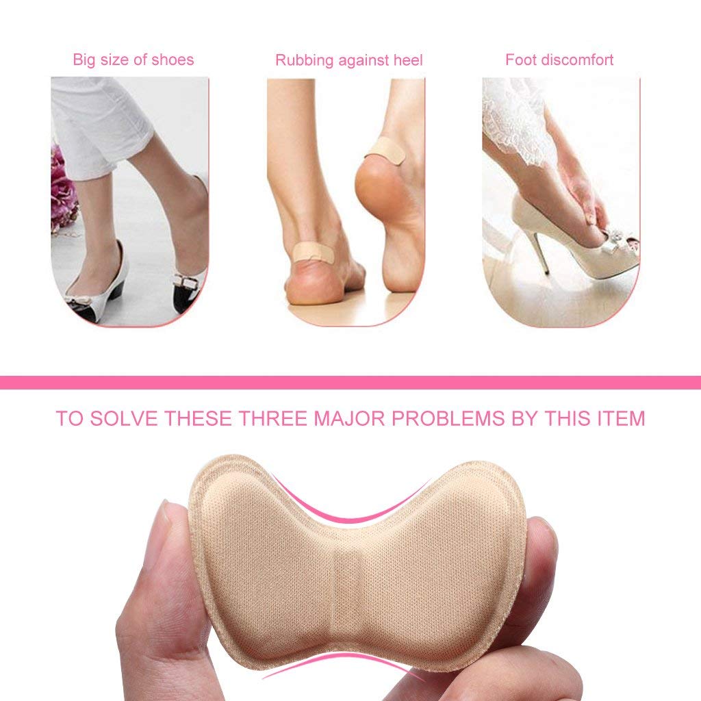 PALAY 3 Pair Self-Adhesive Heel Cushion Inserts,High Heel Pads Heel Grips Liners & Women's Shoe Insoles (Beige)