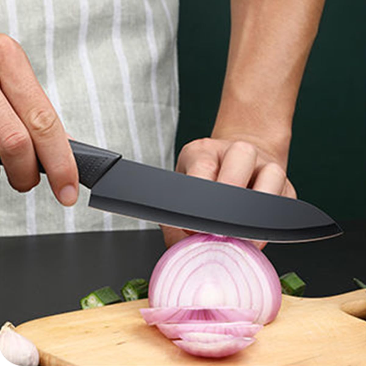 Supvox 3 Pieces Kitchen Knife Set with Sheaths, Professional Stainless Steel Chef Knife Set, Ultra Sharp Knives for Kitchen with Ergonomic Handle (Black)
