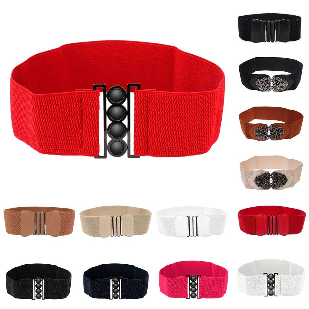 PALAY Belts for Women Dresses Jumpsuit Dress Belts - Classic and Fashionable PU Leather Design with Wide Elastic Band for Comfortable Wear - Slim Your Waist and Midriff Instantly