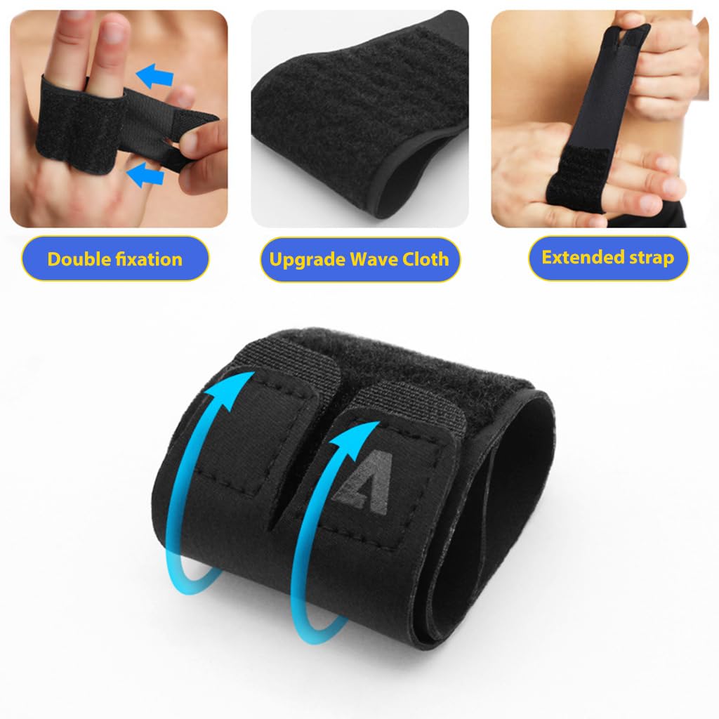 Proberos Compression Band for Finger Dual Finger Finger Compression Sleeve Support Band Finger Guards Compression Band Brace Wraps for Basketball Player Volleyball Player, Athletes, Size M