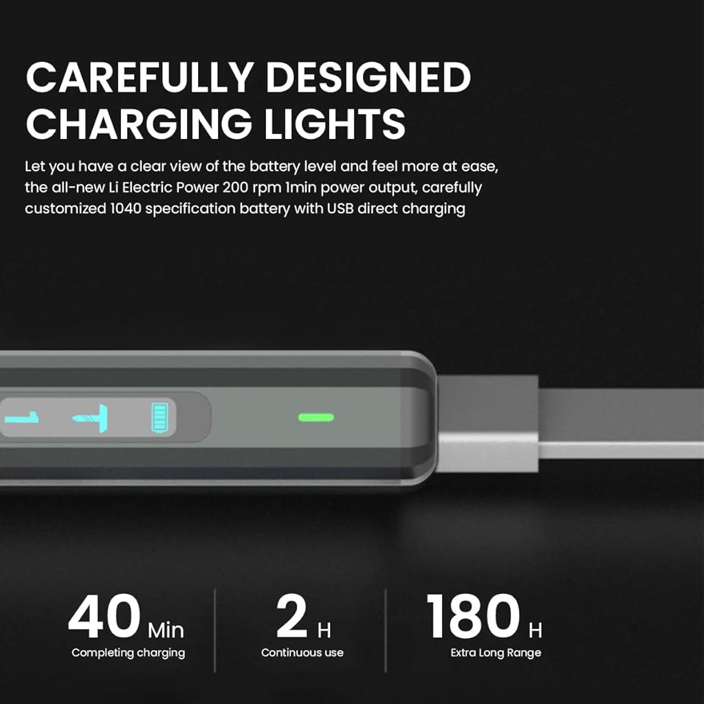 Serplex® Mini Electric Screwdriver Precision with 40 Bits Tools Cordless Driver LED 4 Adjustable Torques USB Power 2PCS