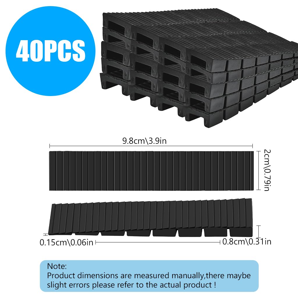 HASTHIP 40Pcs Furniture Wedges 3.9 inches Wedges 0-8mm Furniture Wedges Leveling Wedges for Door, Window, Furniture Feet Multipurpose Plastic Door Stopper Wedges