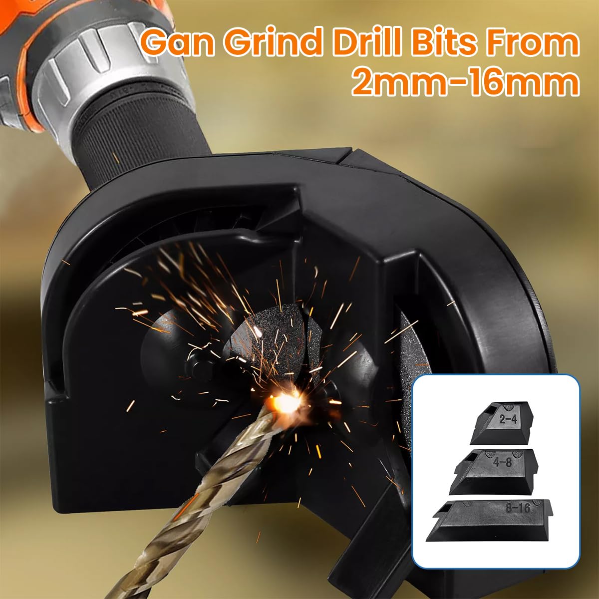 Serplex Drill Bit Sharpener, Multipurpose Drill Bit Grinding Sharpener, Drill Bit Sharpening Tool, Drill Grinder Grinding Tool for Hss, Carbide, Twist Drill Bits, Cobalt Drill Bits