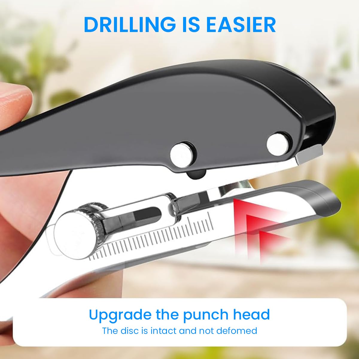 Serplex Single Hole Punch 8mm Dia Hole Punch Plastic Hole Punch Spring Loaded Heavy Duty Hole Punch for Tagging, Plastic Cardboard, Slim Plastic Sheet