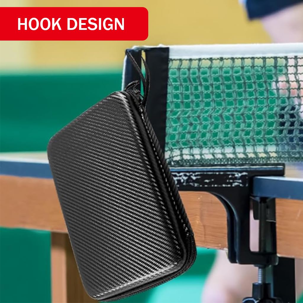 Proberos Table Tennis Paddle Case EVA Waterproof Zipper Pouch for Ping Pong Rackets and Balls Table Tennis Paddle Carry Bag with Hand Strap Travel Table Tennis Paddle Carry Bag, 29x19.5x5cm