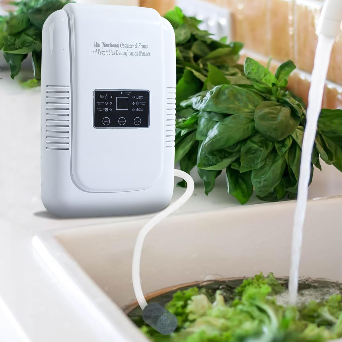 HANNEA Household Ozone Generator with Timer Multi-functional Ozone Generator for Air Purification, Water Treatment, Vegetable Cleaning 600mg/h Ozone Generator Machine for Purifying Water for Cleaning
