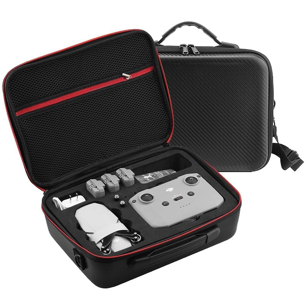 ZORBES Travel Carrying Case for DJI Mini 2, Portable DJI Mini 2 Case, PU Hard Case Carrying Case with Shoulder Strap Accessories Bag for DJI Mini 2 Drone Controller and Accessories, Not Included DJI Mini 2