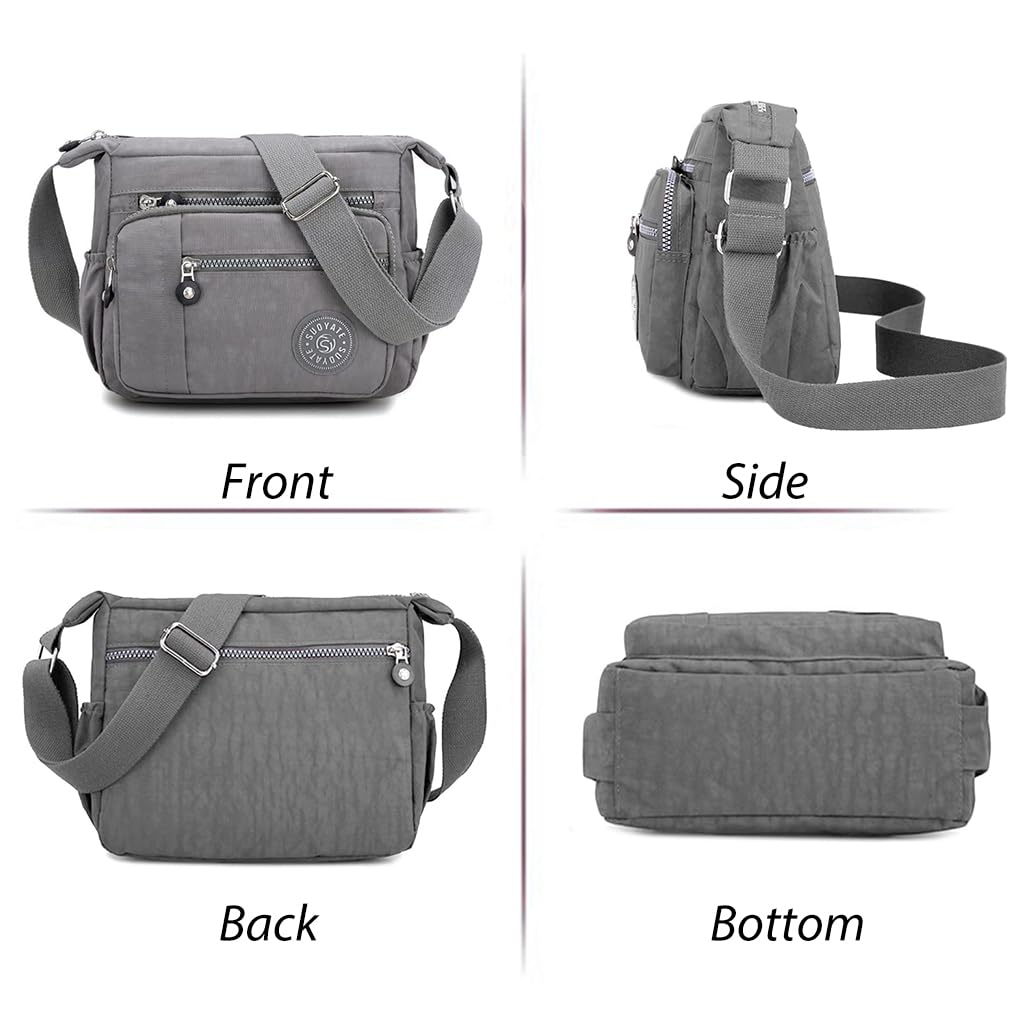 PALAY Women Crossbody Bag Waterproof Nylon Multi-layer Crossbody Bag Casual Satchel Bag Shoulder Bag Messenger Bag Travel Crossbody Bag Day Pack