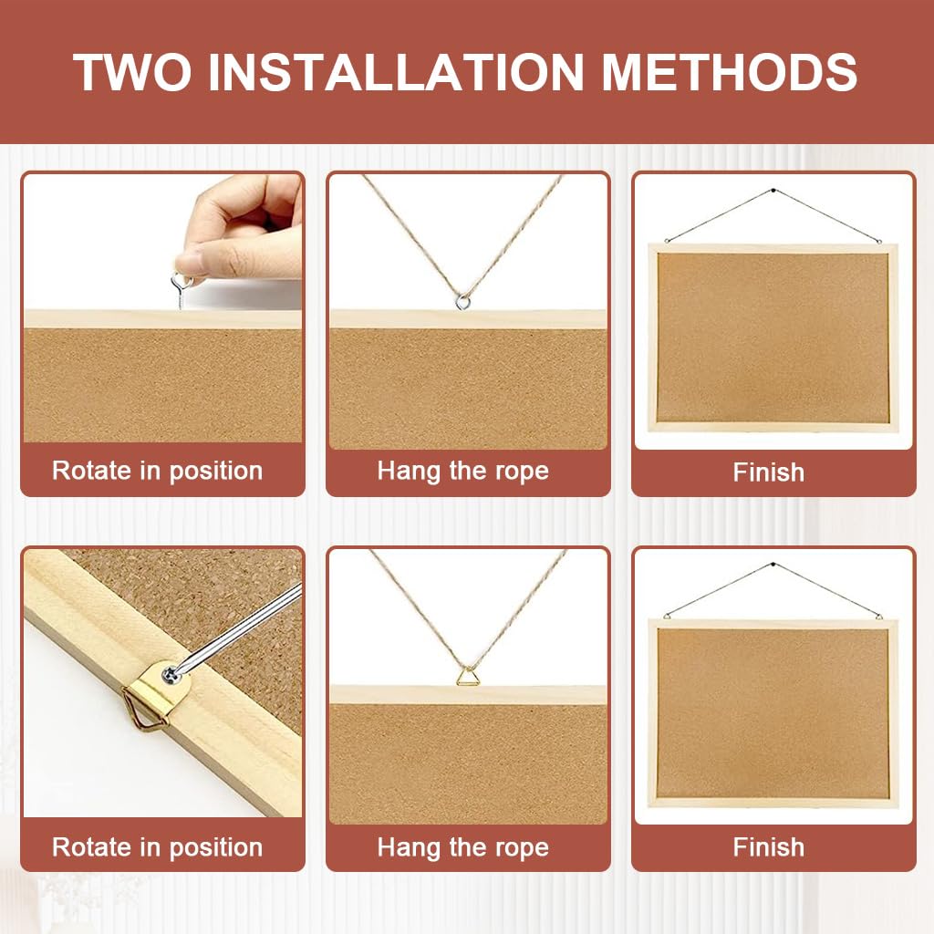 Climberty Cork Board Bulletin Board, 15.7 X 23.6 Inches Oak Wood Finish Frame with Thumbtack Installation Accessories, Wall Mounted Cork Board for Office Home and School