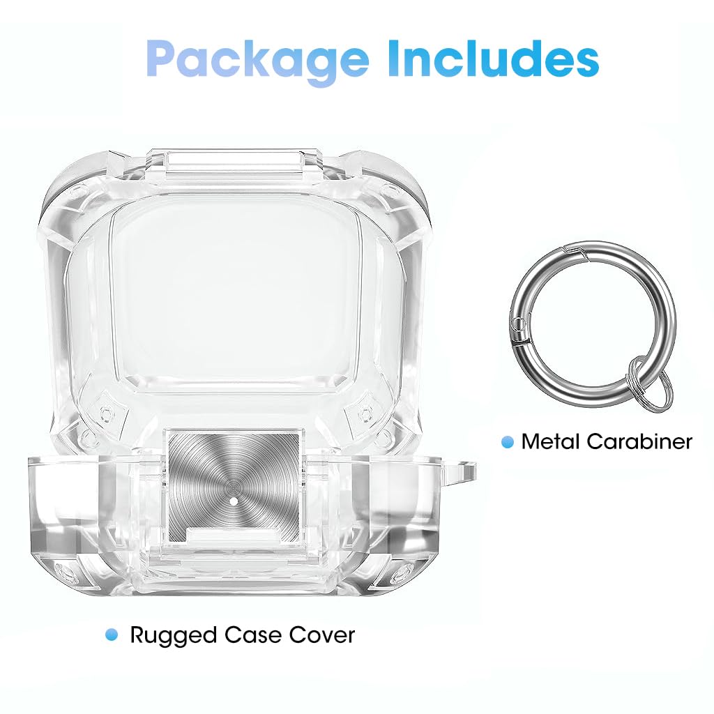 ZORBES Shockproof Case for Galaxy Buds 2 Pro/Galaxy Buds 2 Safe Case with Lock for Galaxy Buds 2 Charging Case Protection Crystal TPU Cover with Keychain (Clear)