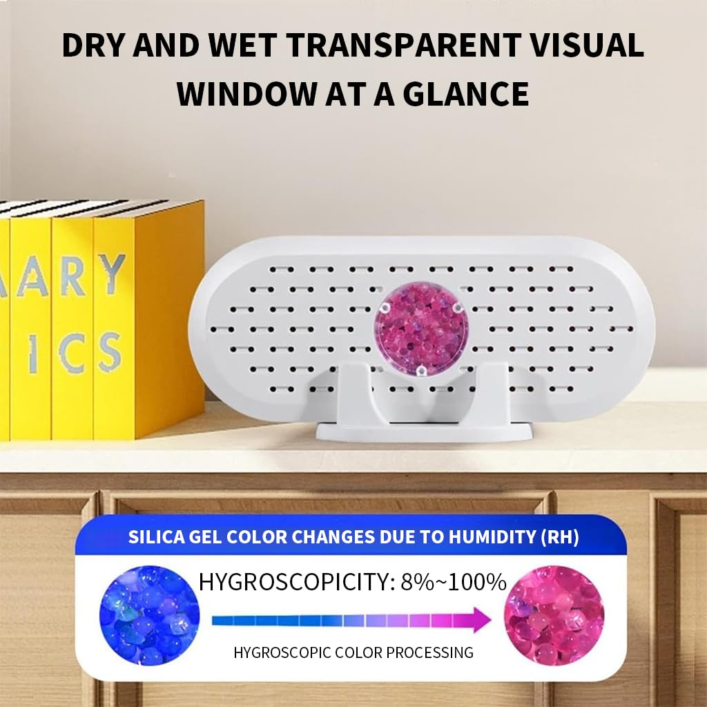 HASTHIP Mini Dehumidifier for Room Moisture Reusable Dehumidifier Moisture Absorbers for Closet, Portable Dehumidifier for Small Space Portable Unplugged Dehumidifier for Shoe Box, Shelf, Wardrobe