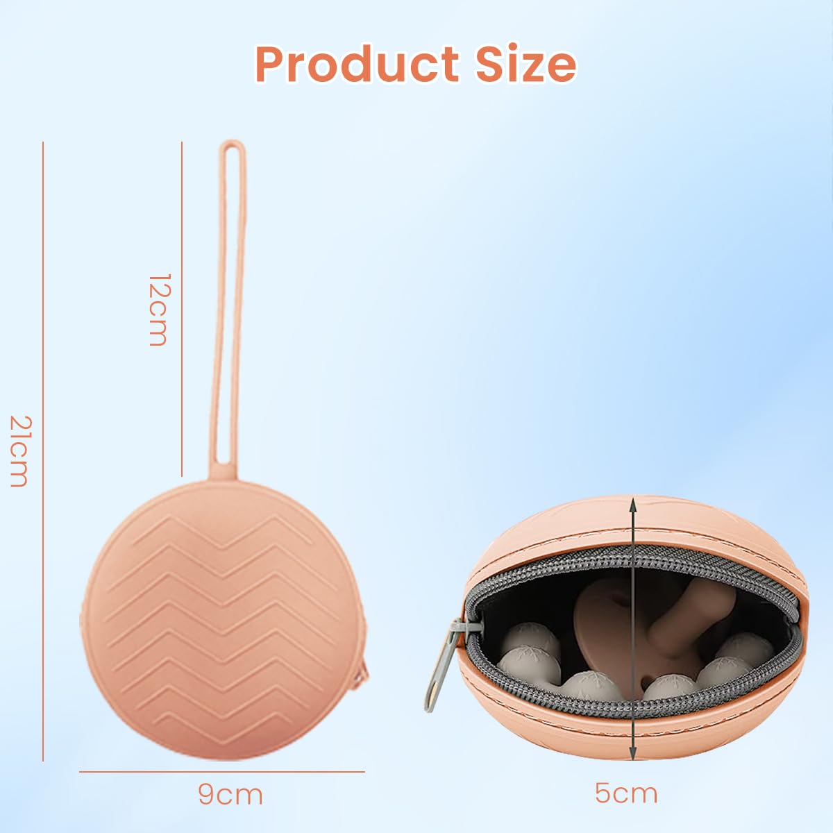 SNOWIE SOFT Portable Baby Pacifier Holder Case with Handstrap, BFA Free Silicone Pouch Pacifier Case Organizer Storage Bag, Travel Pacifier Storage Pouch Waterproof Dustproof Baby Pacifiers Newborn