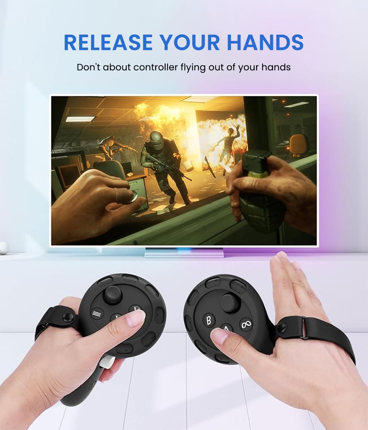 Verilux Silicone Cover Set for Oculus/Meta Quest 3 Set of 7Pcs Protective Skin Cover for Oculus/Meta Quest 3 Includes Controller Grips, Front Shell Headset Cover and Face Cover