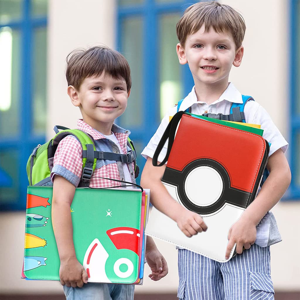 PATPAT Poke-mon Binder, Big Size Trading Cards Album for 720 Poke-mon Cards Cartoon Prints Zipper Bag Trading Card Binder Poke-mon Cards Collection Bag Game Cards Binder Gift for Kids Boys Girls