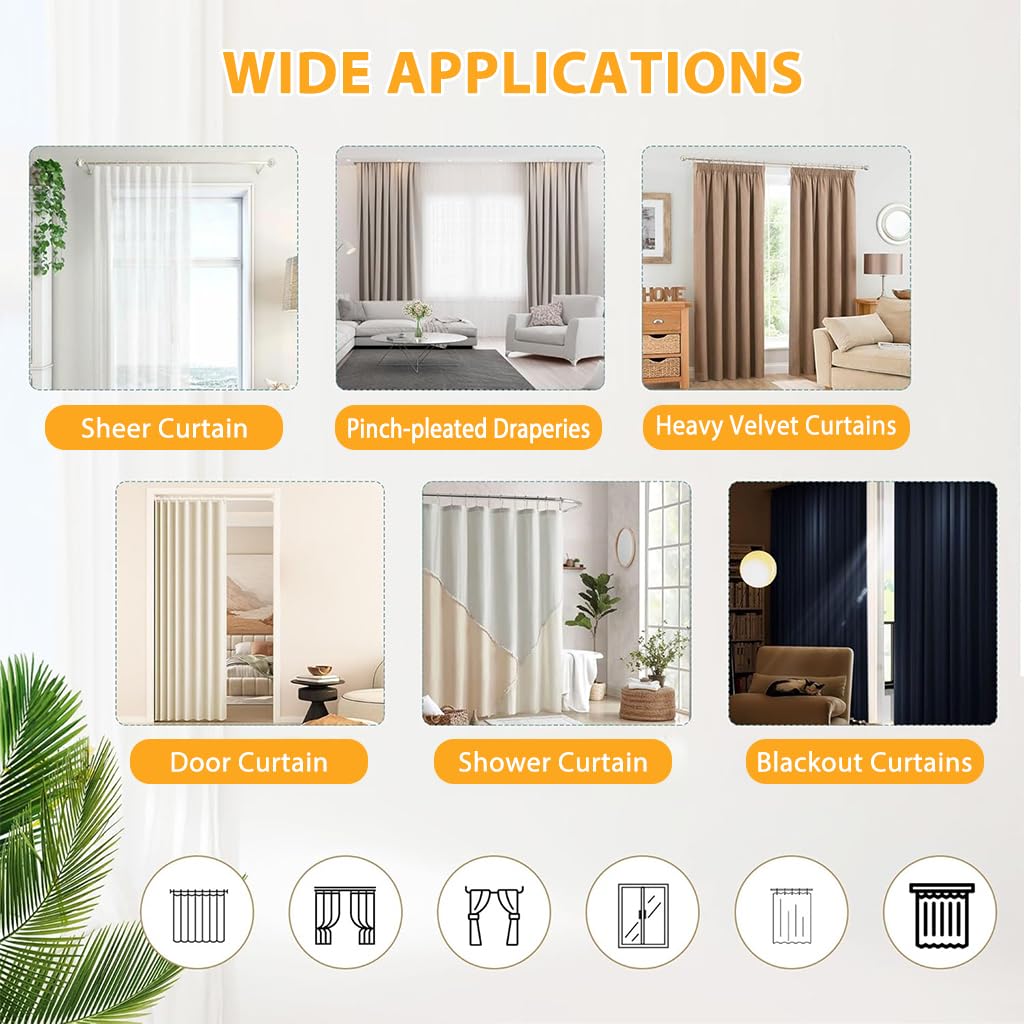 HASTHIP® 100Pcs Curtain Hooks for Drapes Pleater Hooks Heavy Duty Drapery Hooks 1.25 inches Drapery Hooks Pleater Hooks for Pleated Curtain Universal Drapery Hooks Curtain Hooks