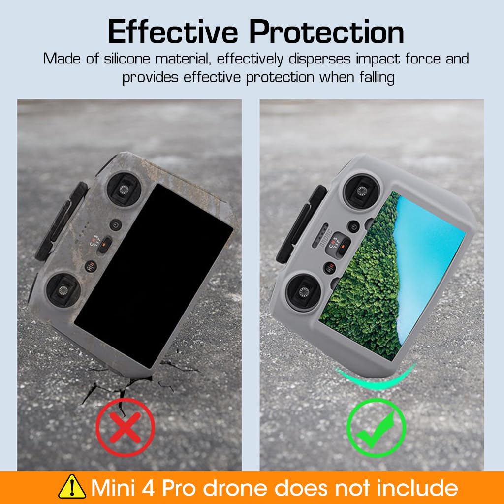 ZORBES® Case Cover for DJI Air 3 RC 2 Remote Controller, Non-Slip Protective Sleeve for Mini 4 Pro Accessories, Anti-Scratch, Shockproof, Dustproof, Flexible, Precise Fit, Easy Charging