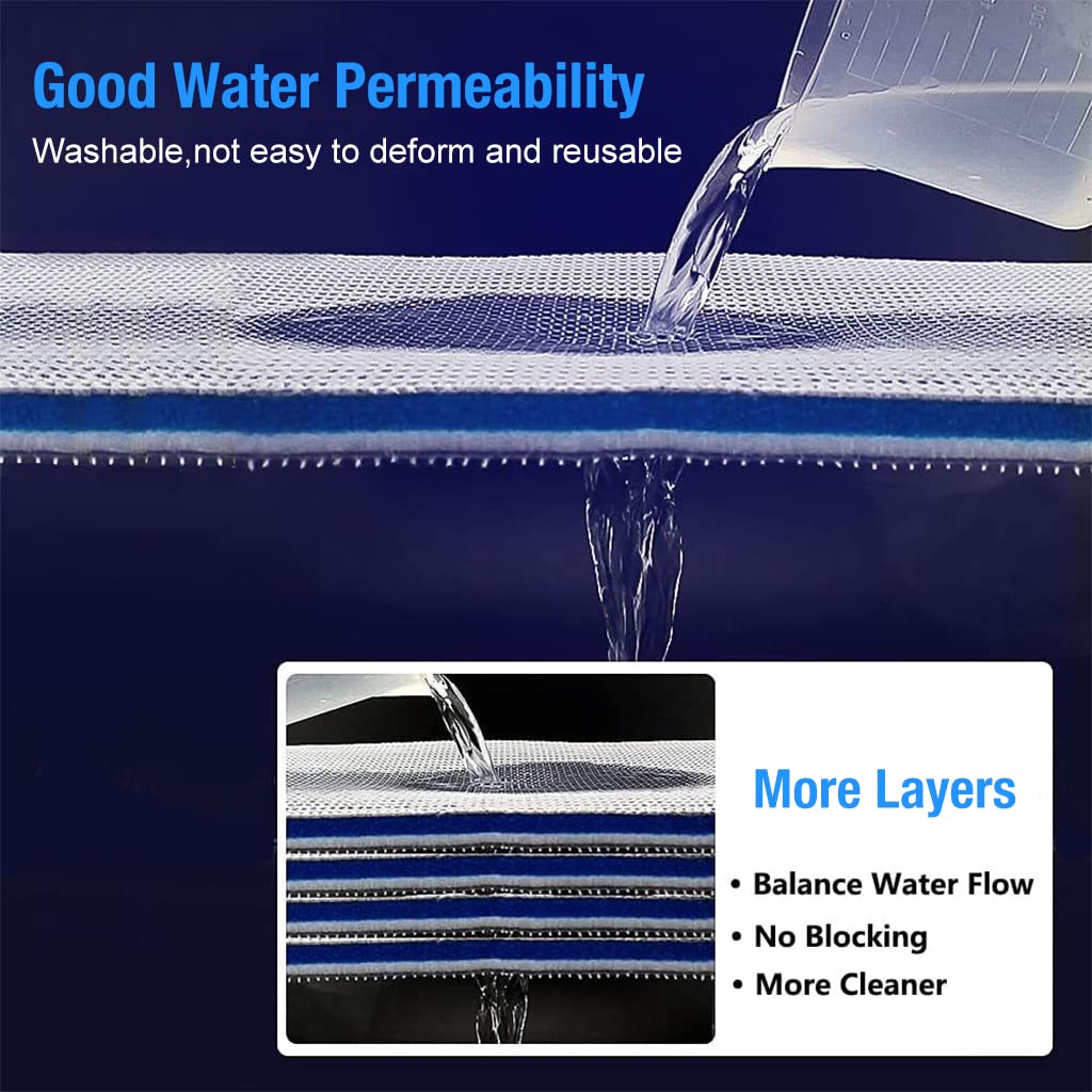 Qpets 30 * 40cm Aquarium Filter High Density 8 Layer Filter Cotton Reusable Aquarium Filter Pad,Fish Tank Aquarium Tank Sponge Filter Cuttable Aquarium Filter s for Fish Tank