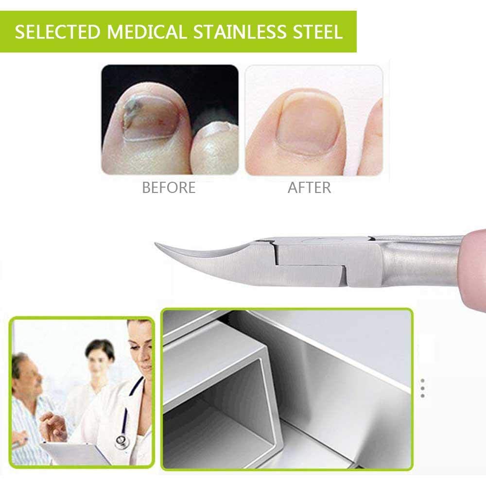 MAYCREATE leegoal Toe Nail Clipper for Ingrown or Thick Toenails, Heavy Duty Toenail Trimmer Nail Clipper Pedicure Tool with Long Handle and Soft Grip for Seniors