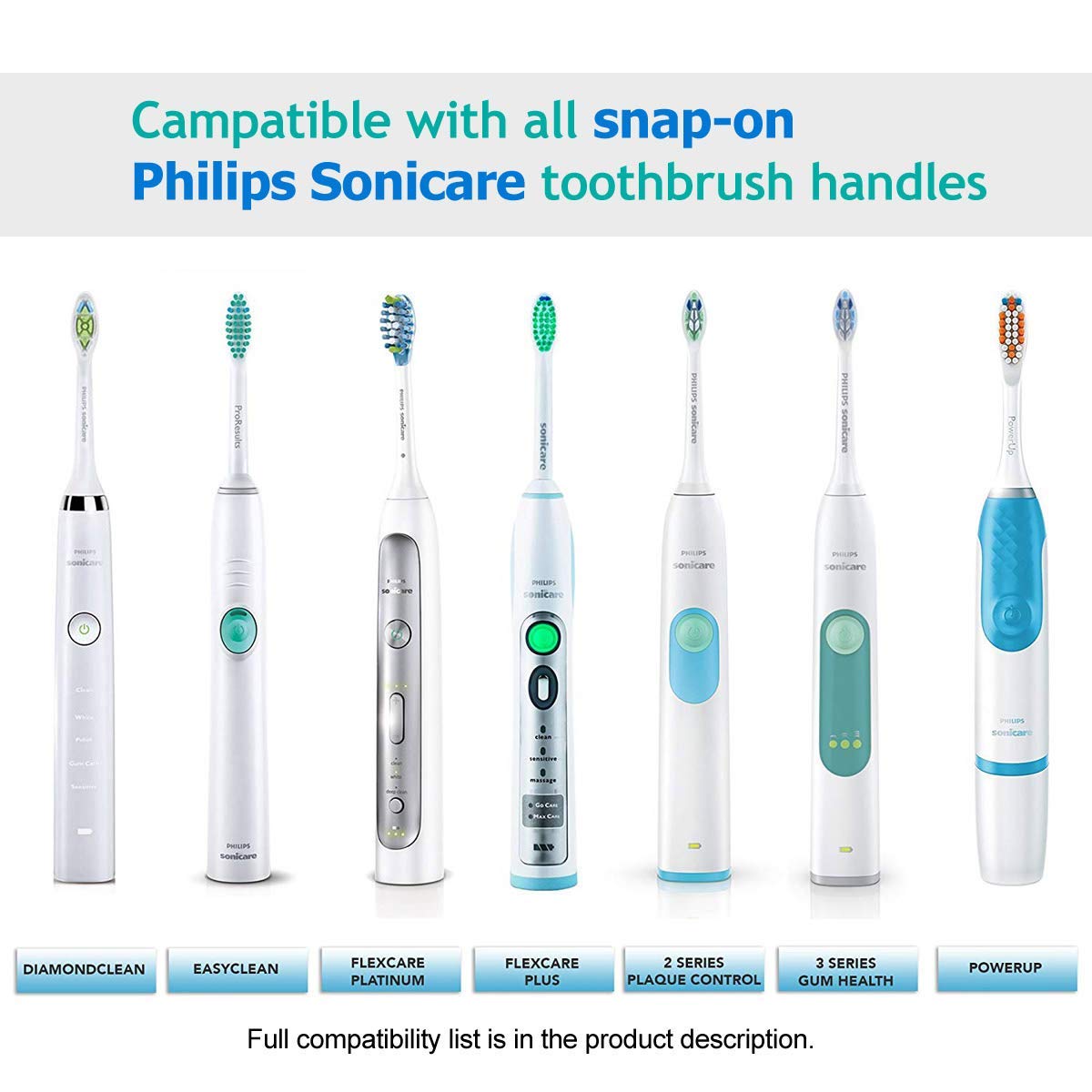 HANNEA 8 Pack Electric Toothbrush Head Standard Replacement Toothbrush Heads for Philips Compatible with ProResults DiamondClean FlexCare Healthy White