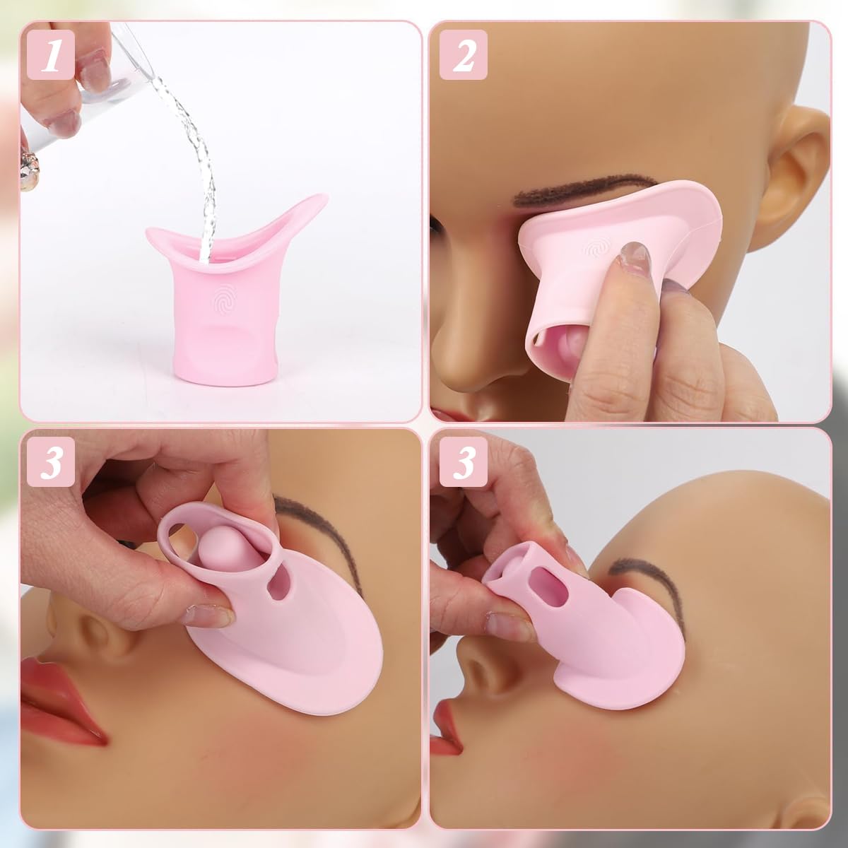 MAYCREATE Eye Wash Cup Silicone Eye Cups for Eye Wash, Hanging Reusable Eye Cleaning Cup, 8ml Portable Eye Rinse Cup Squeeze Eye Care Cup with Scale - Pink