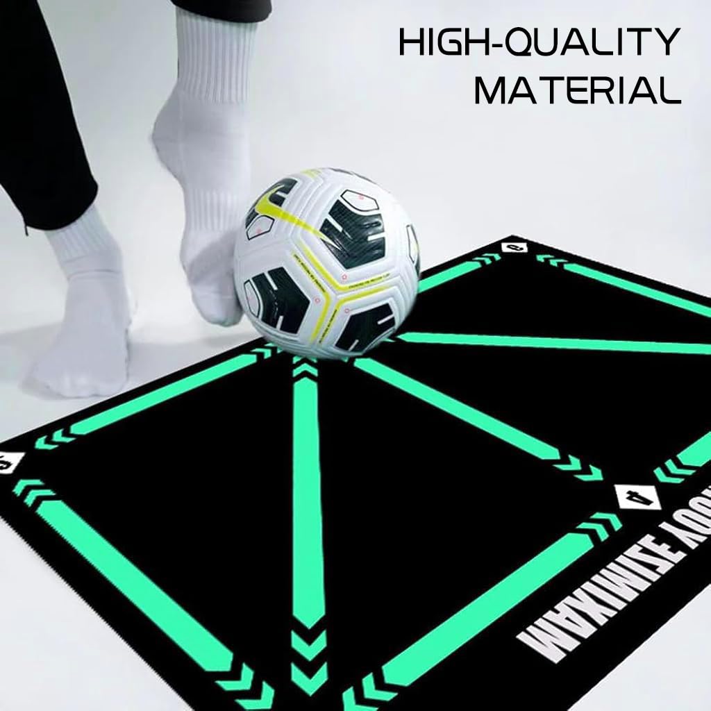 Proberos Kids Football Training Mat 23.6x35.4 inches Soccer Shooting Skill Training with Guild Lines Mat Agility Training Mat Anti-slip Diatom Mud Mat