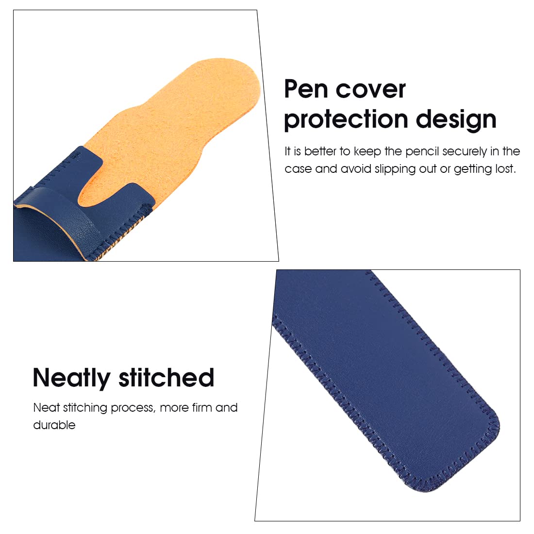 ZORBES Leather Pencil Cover for Apple Pencil 1st/2nd Generation, 9in Stylus Pen Cover, Apple Pencil Sleeve-Black