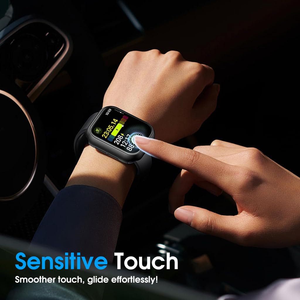 ZORBES 2Pcs Hard PC Screen Protector for A pple Watch S10 46mm with 9H HD Tempered Glass Protector Privacy Screen Protector Snap-on Full Cover Anti-Scratch Protective Cover for iWatch Series 10 46mm