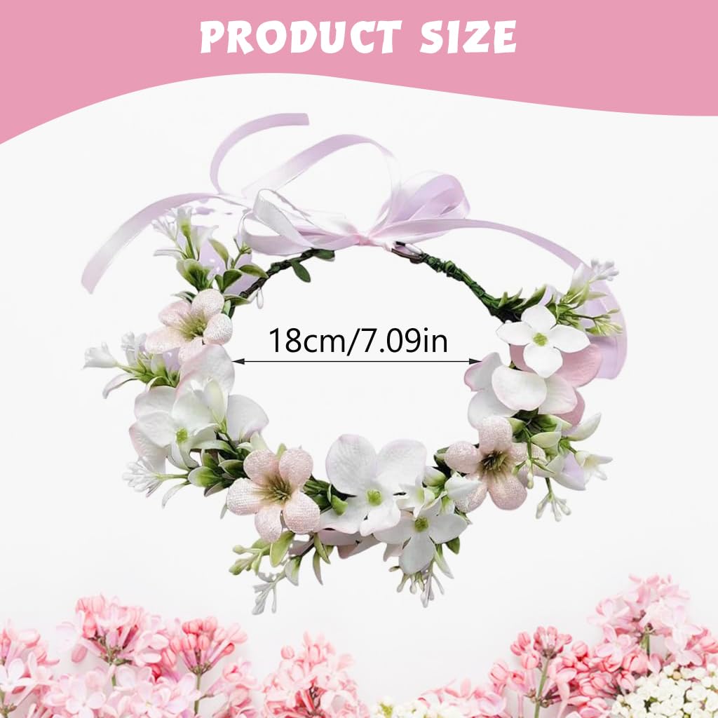 Qpets Pet Photo Prop, Dog Clothes Accessory Flower Wreath Tie Back Fabric Floral Wreath Romantic Wreath for Wedding & Photography & Party & Festival