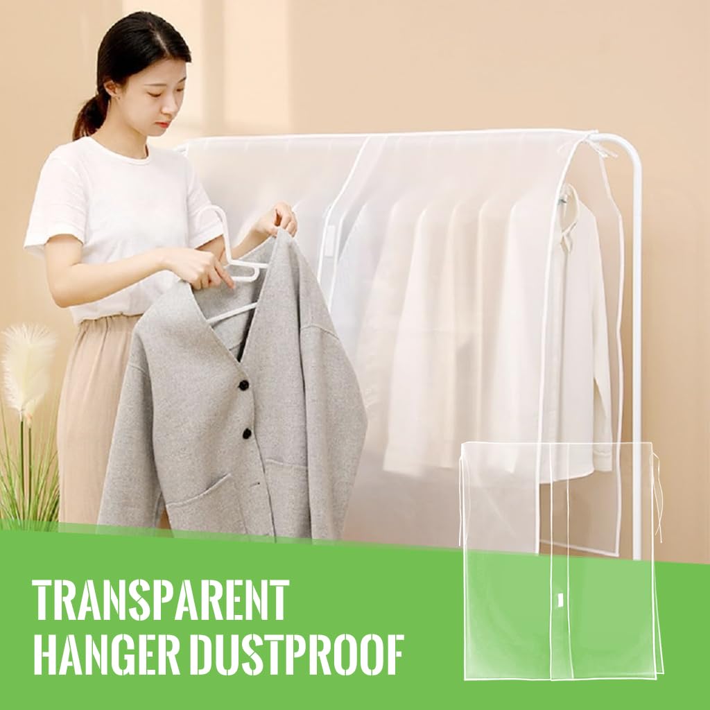 HASTHIP Clothes Rack Cover, Garment Rack Cover Large PEVA Translucent Clothing Dustproof/Waterproof Cover for Suits, Coats, Sweaters, Shirts (Not Including Frame)