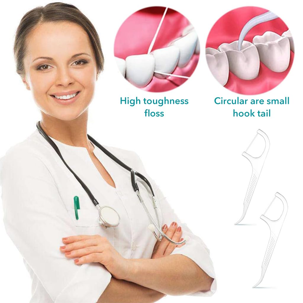 HANNEA 324pcs Dental Picks Teeth Cleaning Picks Dental-Floss Oral Hygiene Dual Head Dental-Floss Disposable Travel Dental-Floss